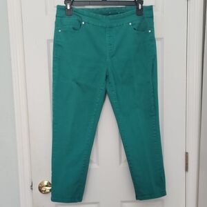 16 W Westbound Dark Teal Green Ankle-Length Stretch Pants